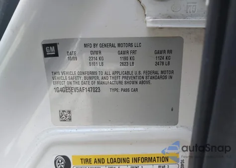 2010 Buick Lacrosse Cxs из США, поврежденный, VIN 1G4GE5EV5AF147023